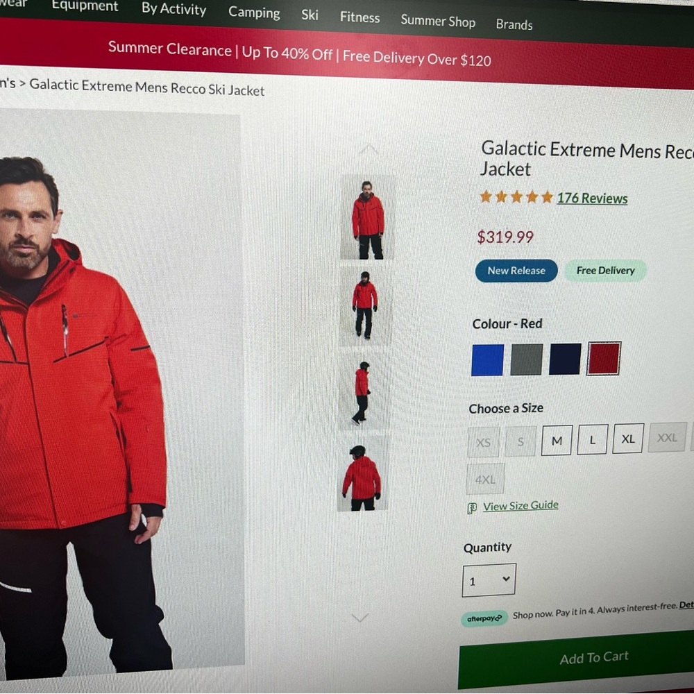 Galactic Extreme Men’s Recco Ski Jacket Excellent Con… Gem